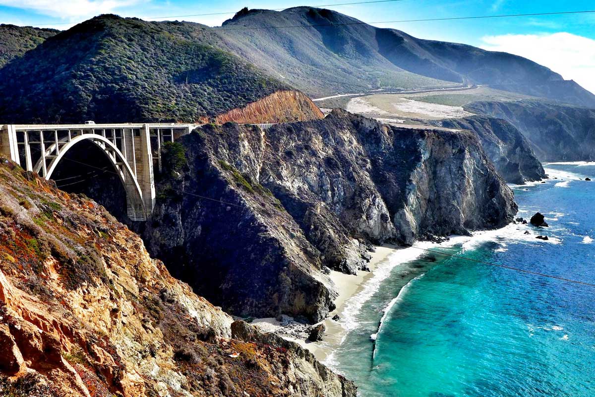 Big Sur CA mountains and ocean